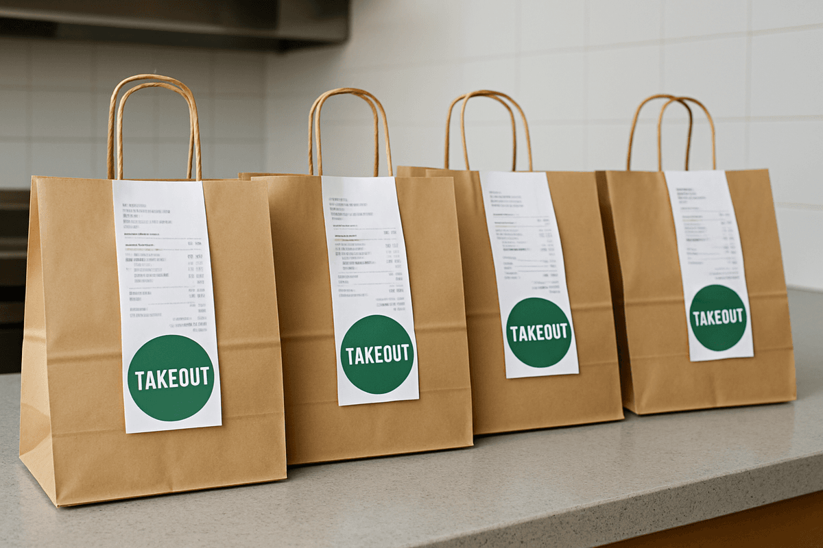 Professional Food Rider delivery driver with branded delivery bag