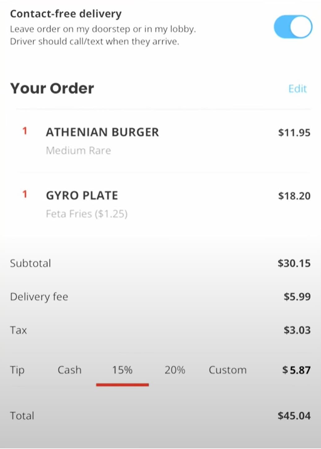 Food Rider Fees Breakdown